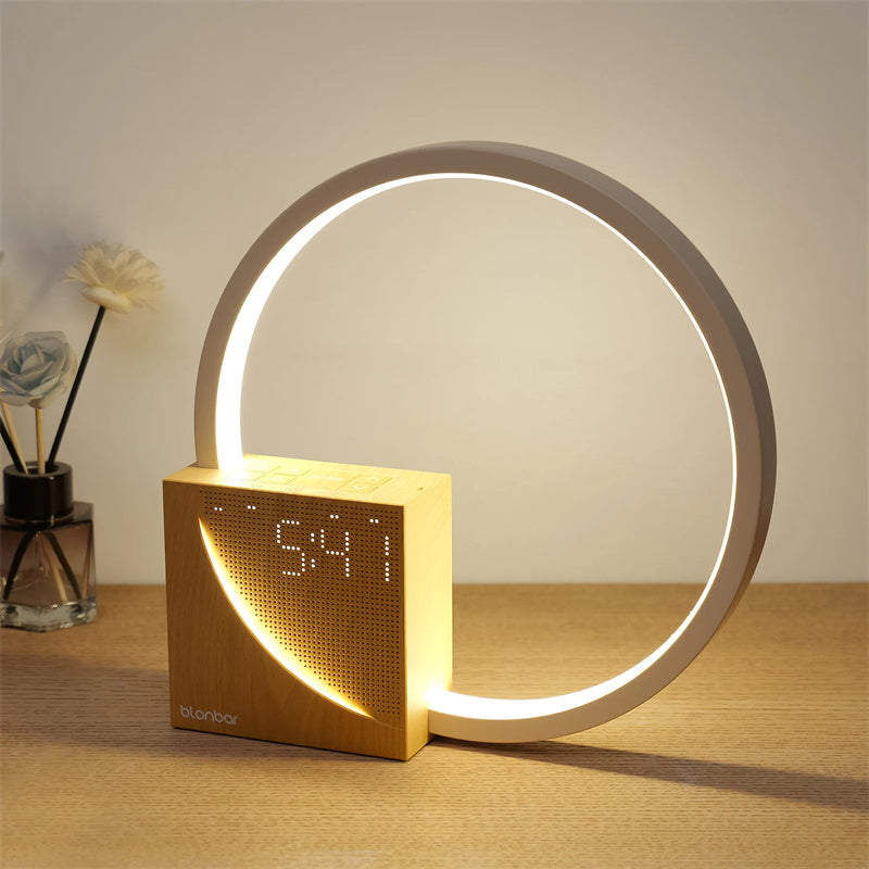 ALTIN™ Beruhigende Nachttischlampe mit Touch-Steuerung & Wecker – 10 Naturklänge, 3 Helligkeitsstufen, USB-Ladefunktion
