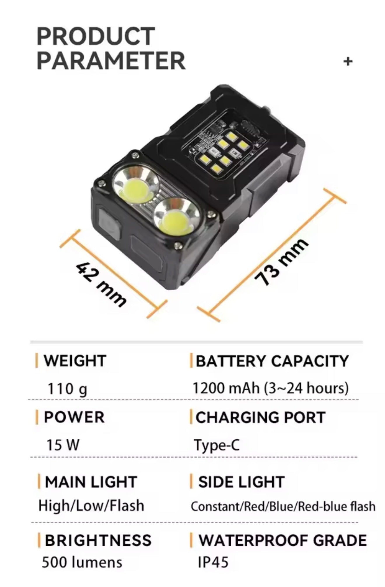 Multifunktionale taktische Arbeitslampe 7-in-1, 500 Lumen, Powerbank, IP45, Clip ✅
