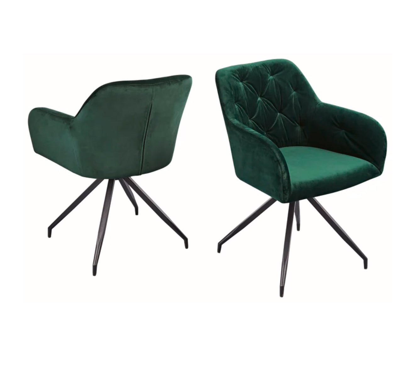 Luxus-Samtstühle im Set – 2er (179 €) oder 4er (259 €) – X- oder Vierfußgestell – Verschiedene Farben – Belastbar 120 kg – Versand kostenlos