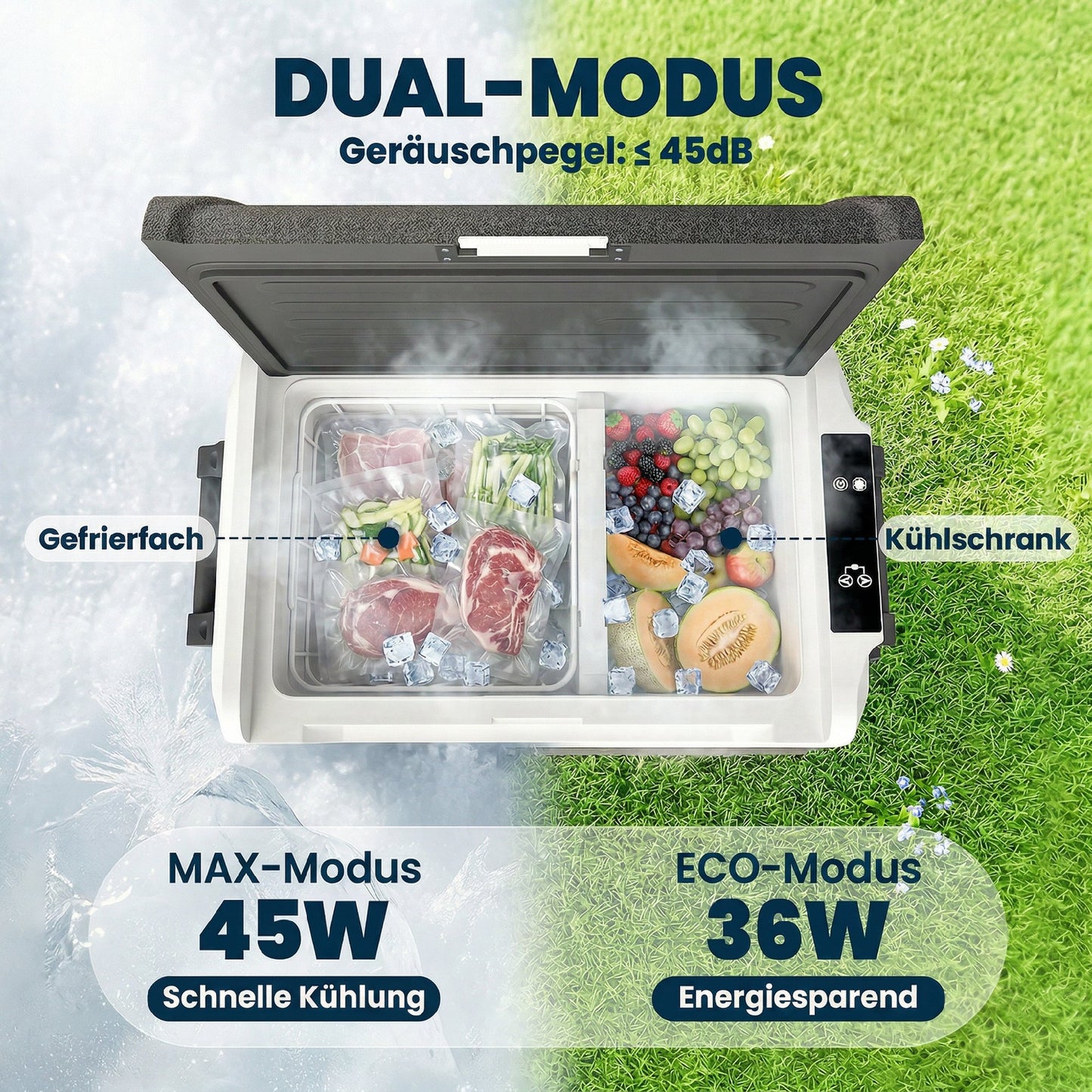 50L Kompressor Kühlbox -20°C bis 20°C Dual Zone App