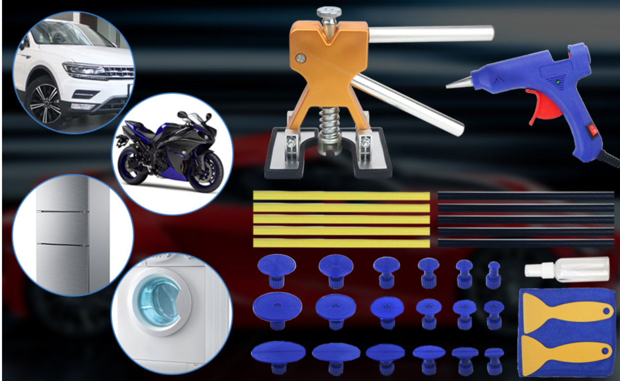 Dellen Reparatur Set Auto, Paintless Dent Puller Kit, 18 Teile DIY, Lackfrei