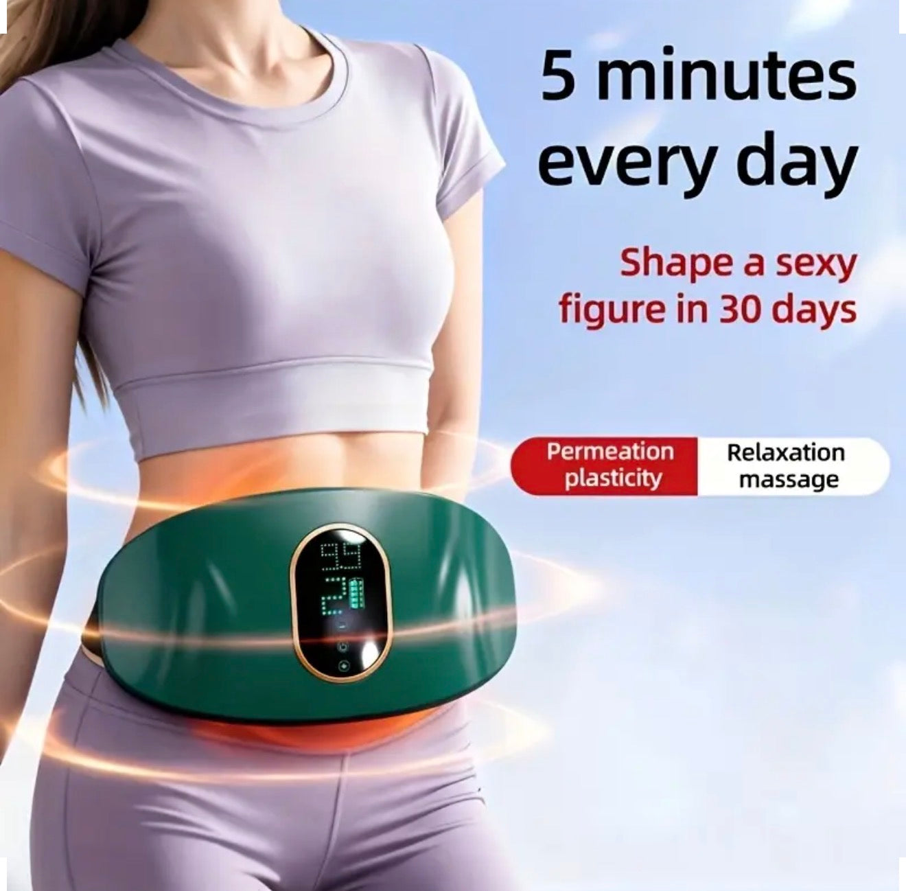 EMS 3in1 Muskelstimulations Set für Bauch Arme Beine mit LCD USB