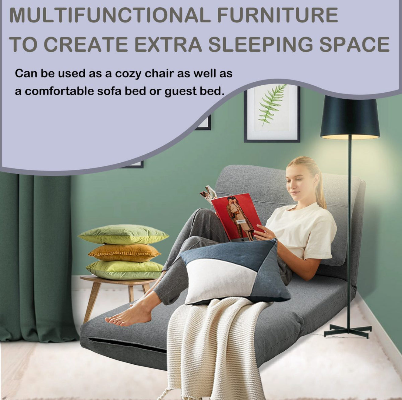 ALTIN™ Sofa & Bett ( Dunkelgrau & Grau )