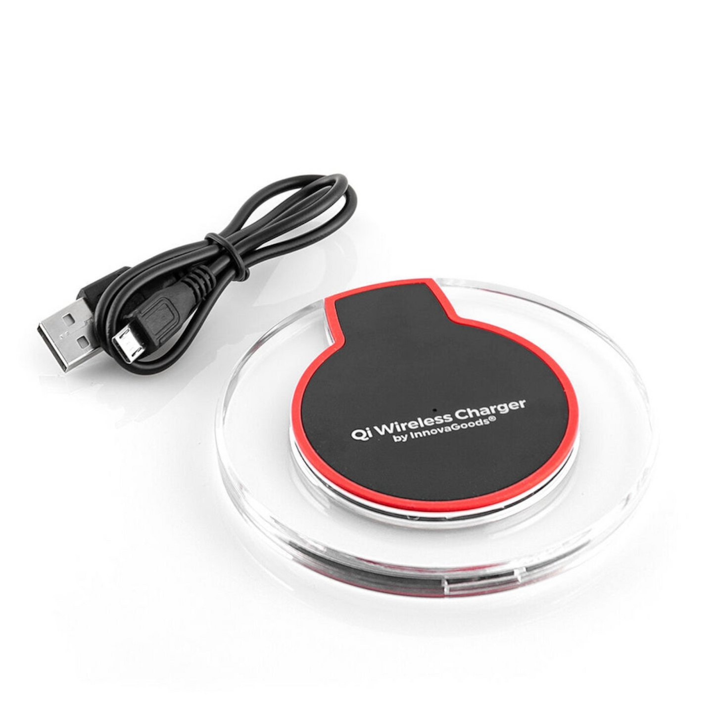 Wireless Qi Ladegerät LED Anzeige 10W Induktion iOS Android Schwarz