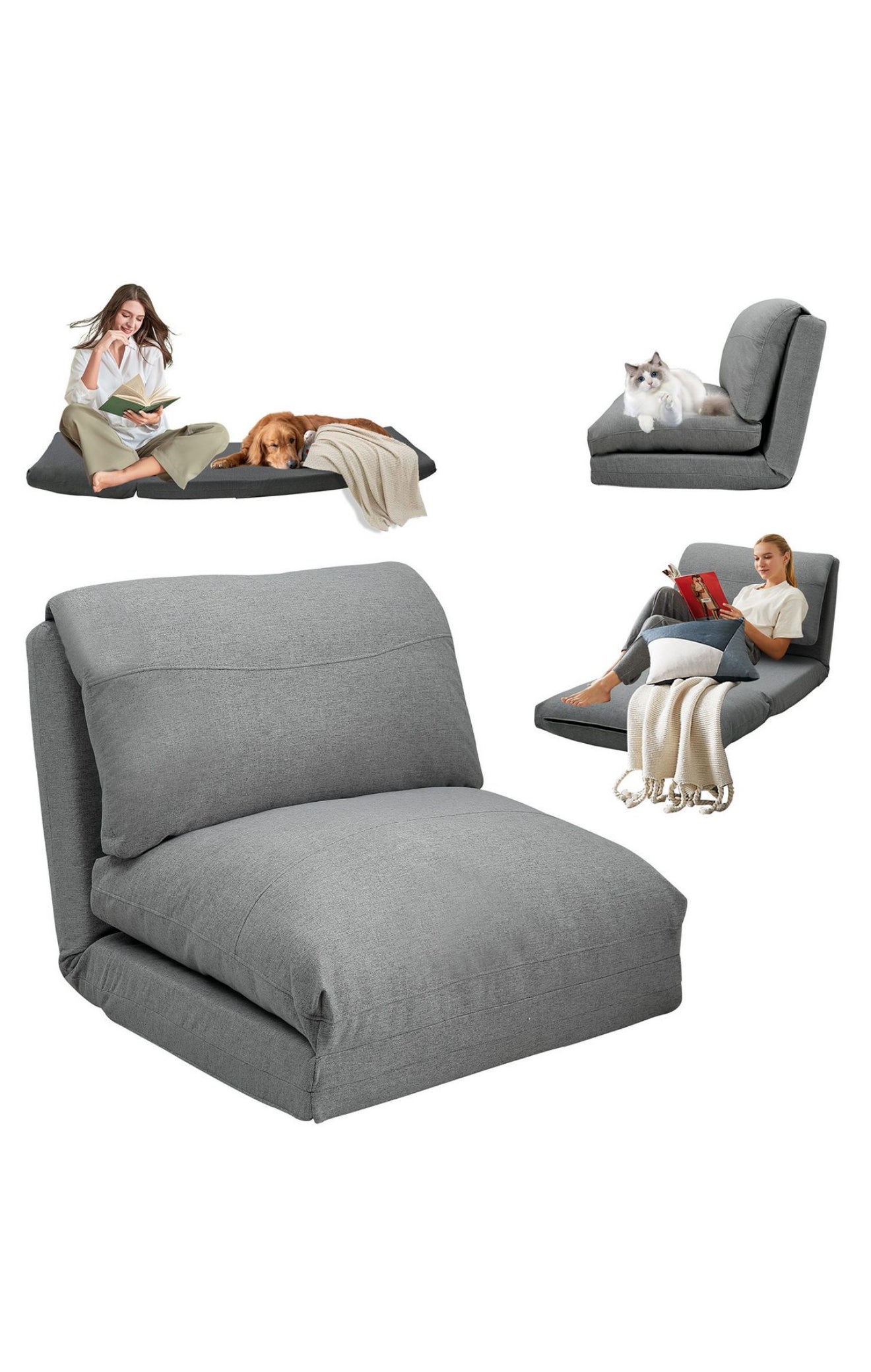 ALTIN™ Sofa & Bett ( Dunkelgrau & Grau )