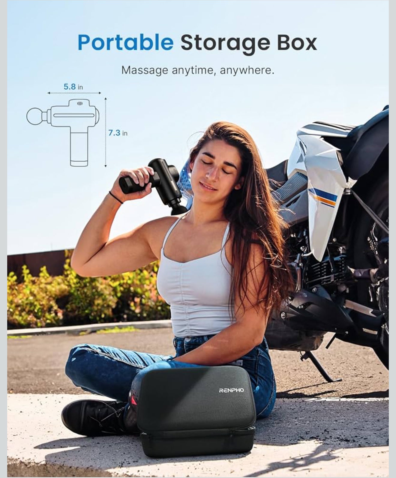 RENPHO Massage Gun, 3200 U/min, USB-C Ladeanschluss, Muskelentspannung, Schwarz