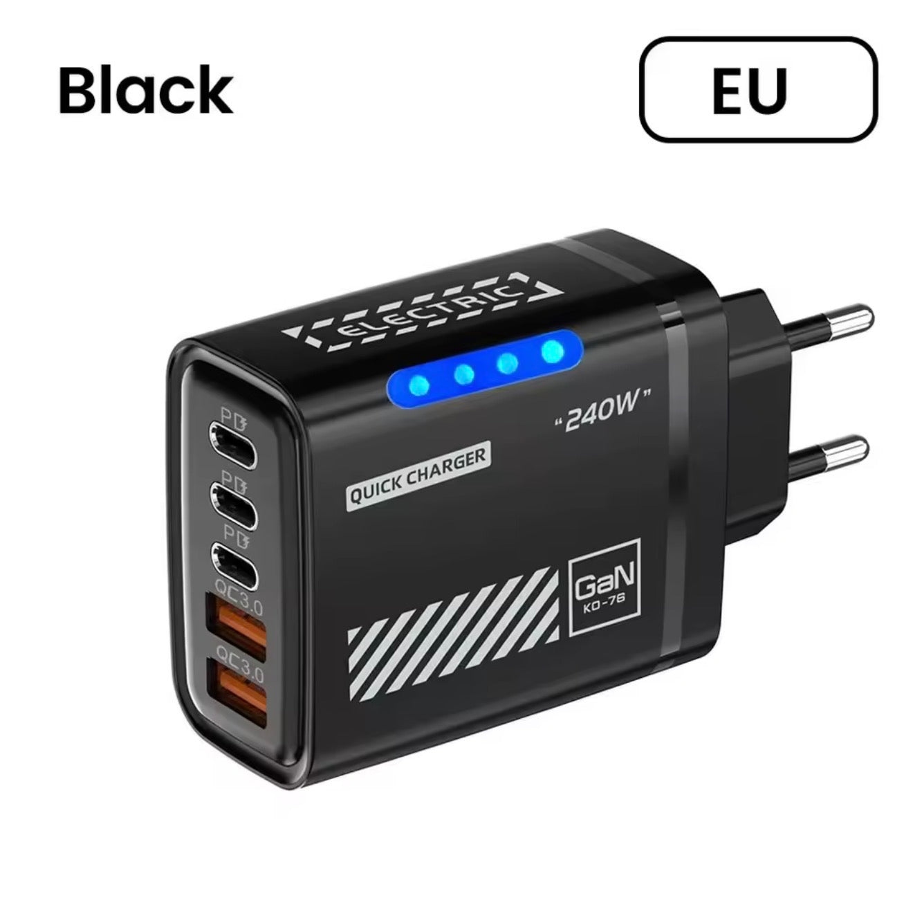 🔥 240W GaN Ladegerät + 4-in-1 2m Schnellladekabel – Schwarz & Gelb, Laptop & Handy
