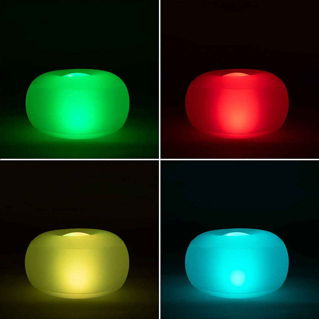 Aufblasbarer LED-Sessel + Schwimmender Pouf RGB Licht & Fernbedienung