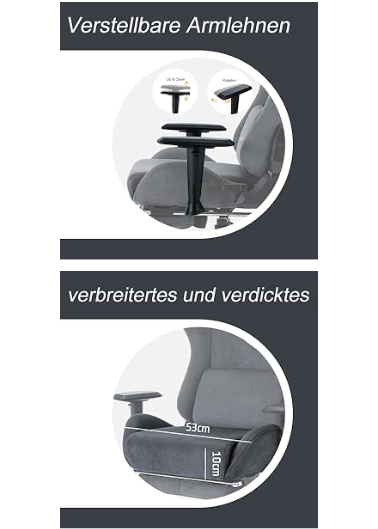 Gaming Stuhl ergonomisch | PC Stuhl, höhenverstellbar, drehbar, Fußstütze, 4 Farben