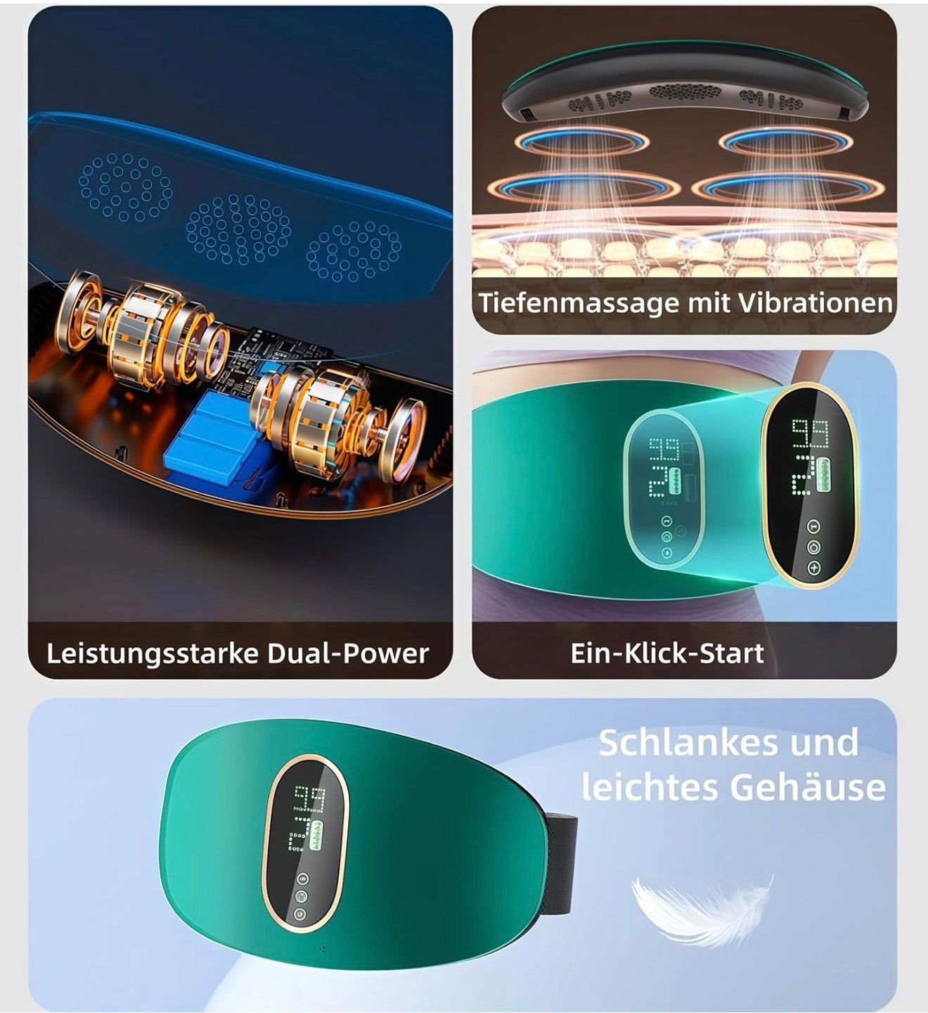 EMS 3in1 Muskelstimulations Set für Bauch Arme Beine mit LCD USB