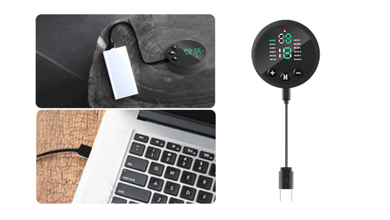 EMS Bauchmuskeltrainer Elektrisch Power ABS Stimulator USB 12 Modi 19 Intensität