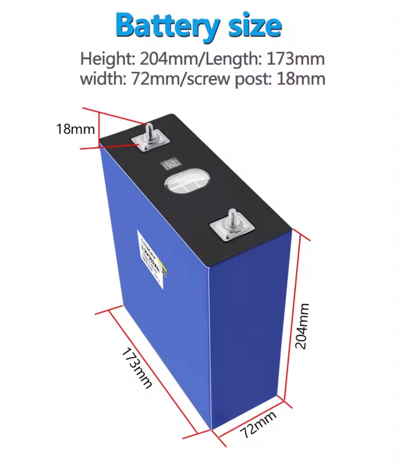 LiitoKala 3.2V 302Ah LiFePO4 Prismatic Akku Zelle A+ Solar