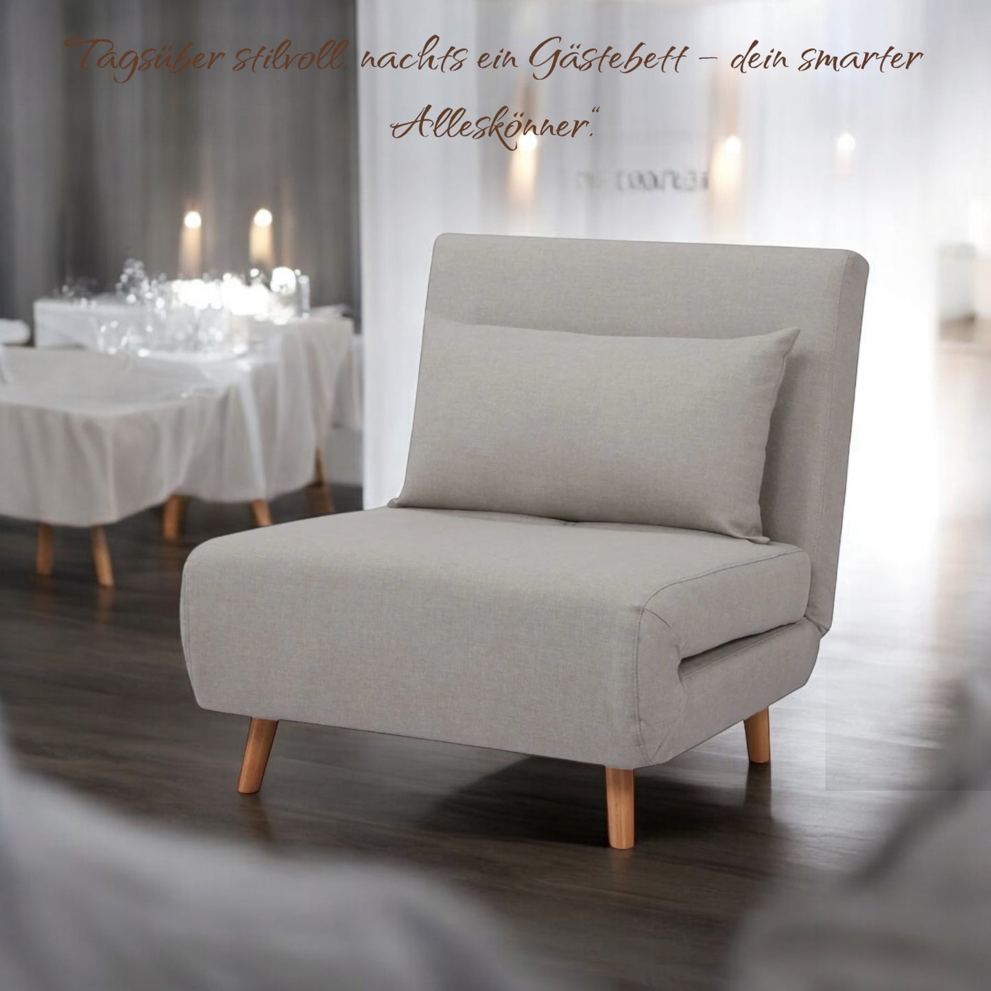 Schlafsessel – Hellgrau & Dunkelgrau | 2-in-1 Sessel & Gästebett