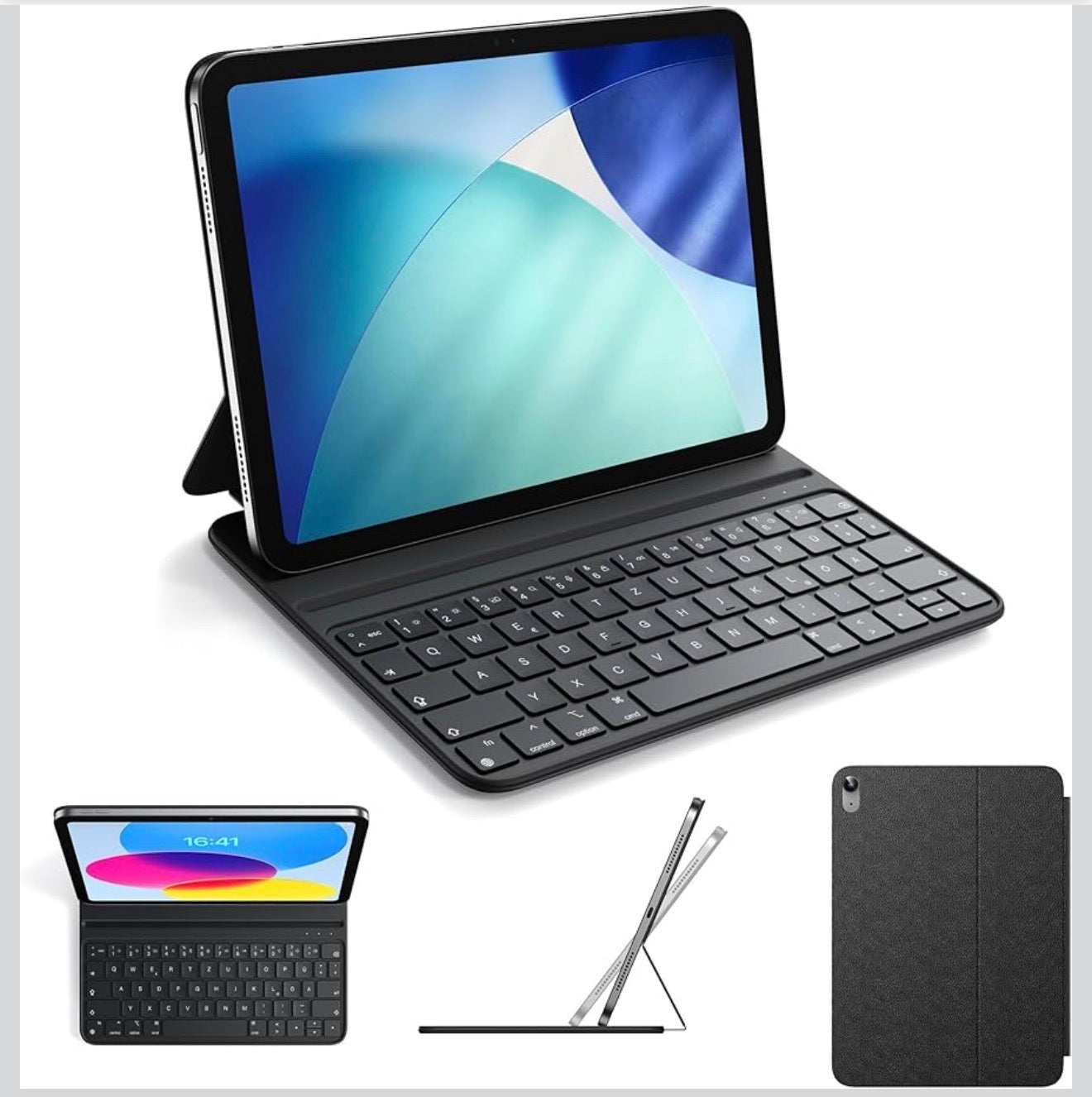 HOU FY-10 Bluetooth Tastatur iPad 10./11. Gen QWERTZ Magnetisch Hülle