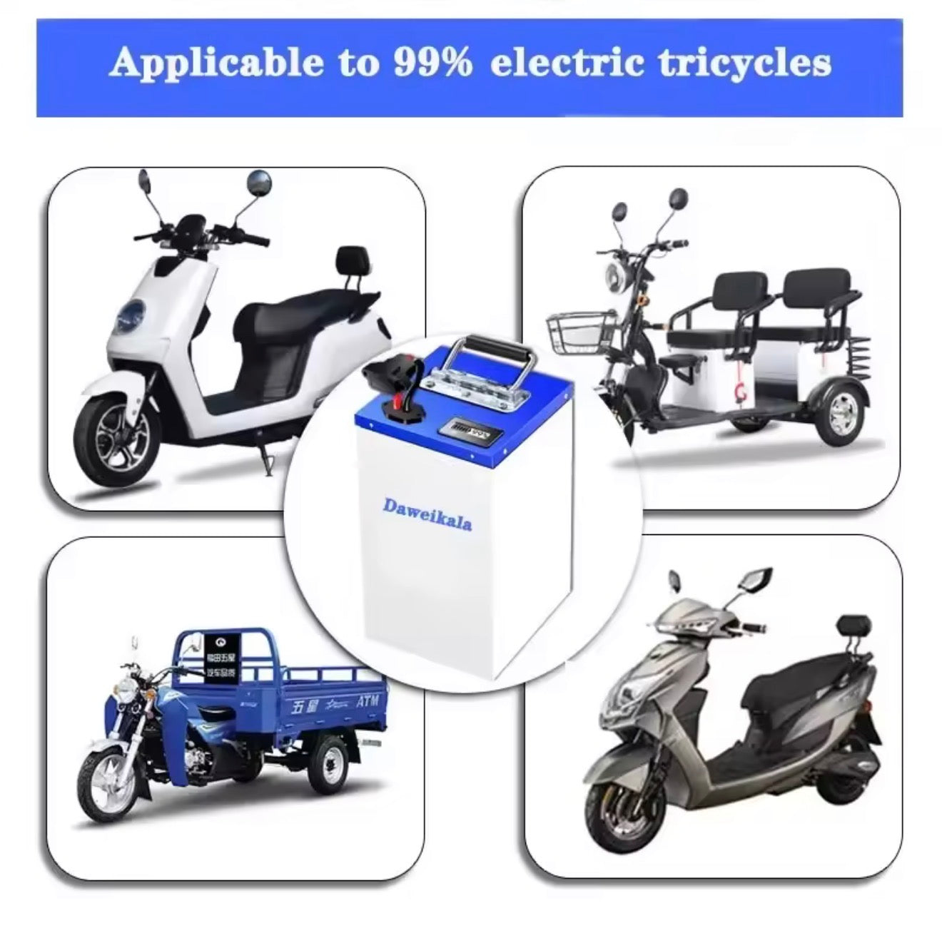 72V 99Ah Lithium Batterie Set | 80A BMS | IP54 120A Peak Pro Kit