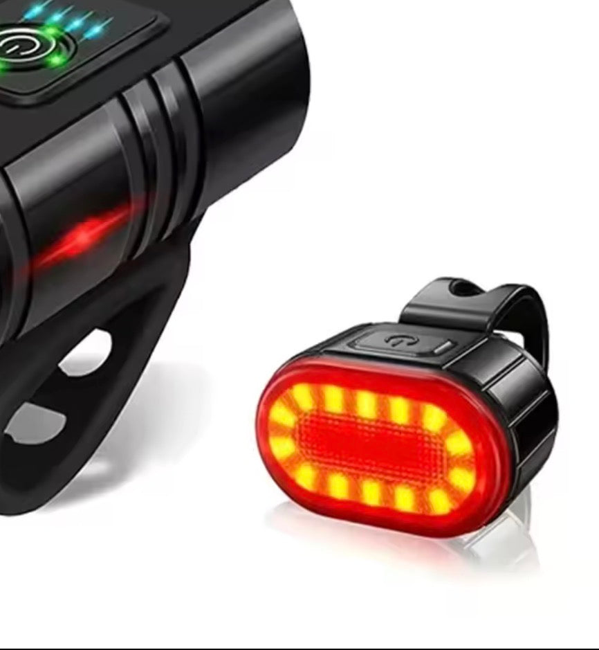 USB-C LED Fahrradlicht Set Front + Rücklicht wiederaufladbar, spritzwassergeschützt