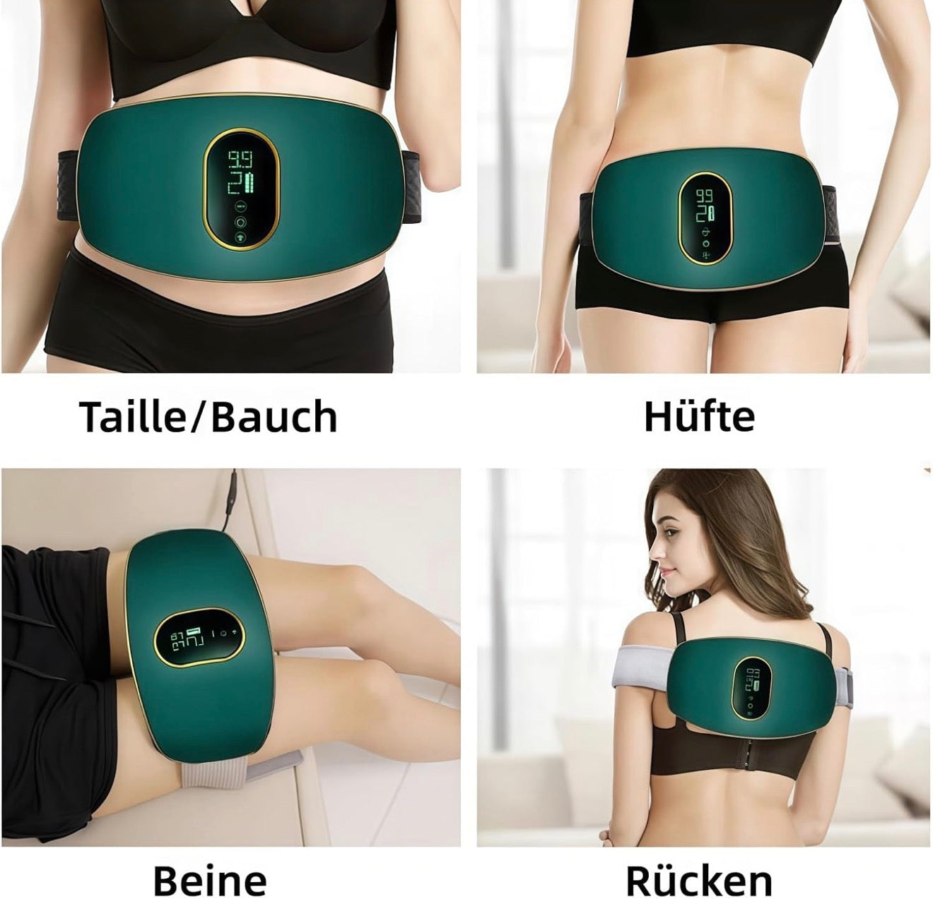 EMS 3in1 Muskelstimulations Set für Bauch Arme Beine mit LCD USB