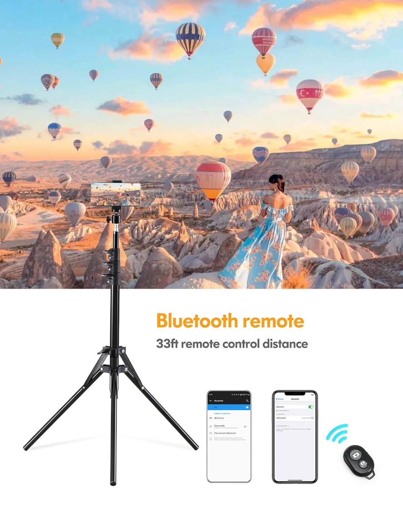 ALTIN™ Handy Stativ mit Selfie-Stick – 152 cm Aluminium-Stativ mit Bluetooth-Fernauslöser – Perfekt für Livestream, Vlogging & Reisen – Leicht & Kompakt
