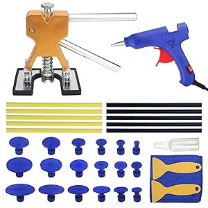 Dellen Reparatur Set Auto, Paintless Dent Puller Kit, 18 Teile DIY, Lackfrei