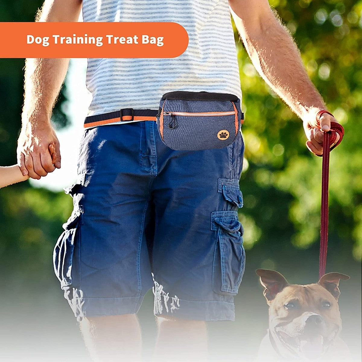 2x Hunde Leckerli Tasche Futterbeutel Kotbeutelspender Training Gassi Blau