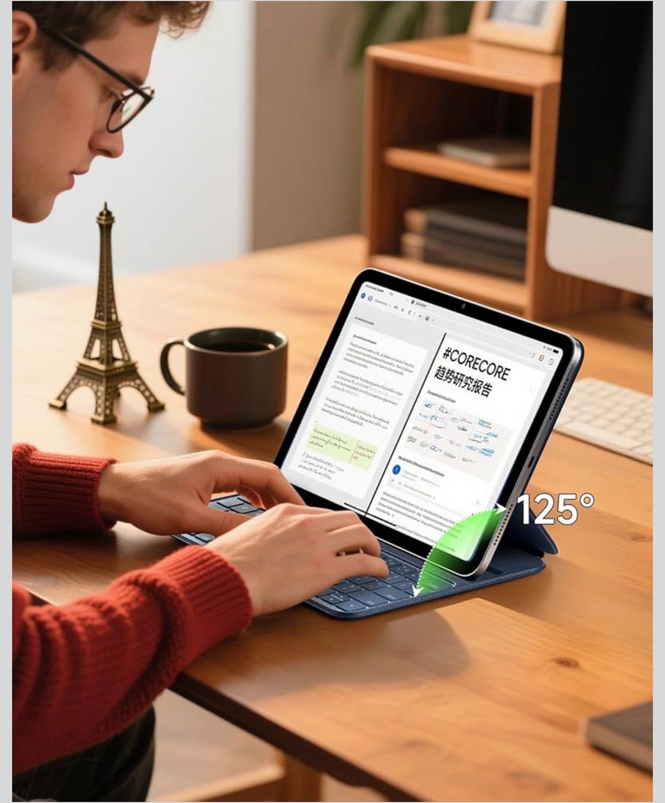 HOU FY-10 Bluetooth Tastatur iPad 10./11. Gen QWERTZ Magnetisch Hülle