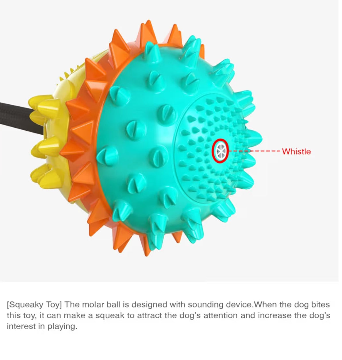 Interaktives Hundespielzeug mit Saugnapf & Quietschfunktion – Zahnpflege & IQ-Ball