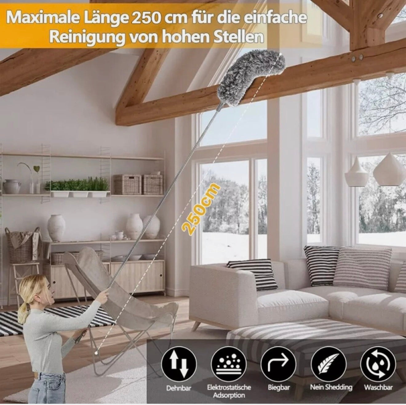 🧹 2er Set Teleskop-Staubwedel – Für ein sauberes Zuhause ohne Leiter!