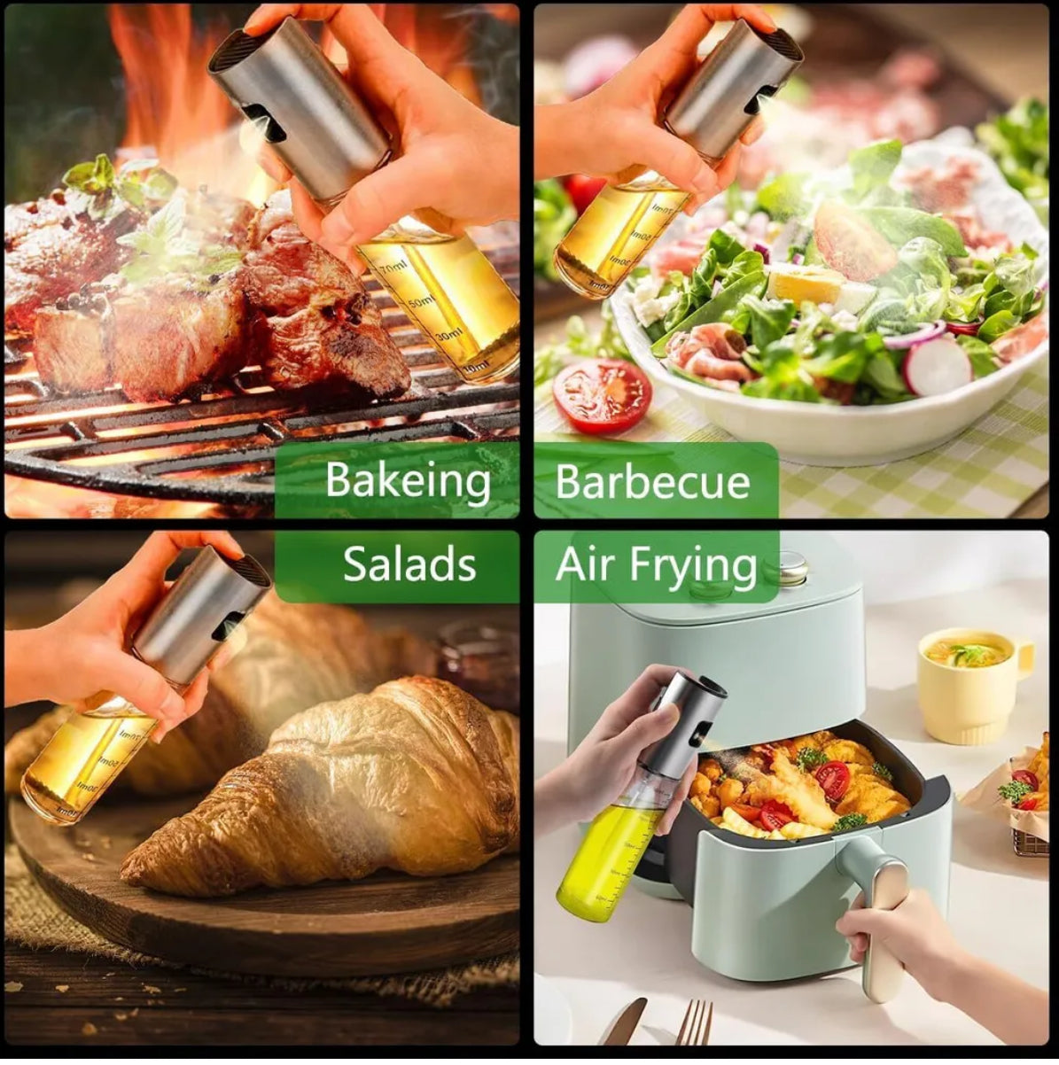 Airfryer Zubehör Set für Ninja Foodi FlexDrawer AF500EU 10.4 L – 16-teiliges XXL Silikon- & Edelstahl-Set mit Ölsprüher + Deckel, Spießen, Grillrost & Küchenhelfer