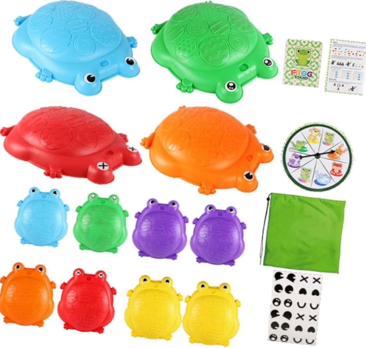 Balance Trittsteine Kinder 12er Set mit Karten & Tasche | Motorik Spielzeug