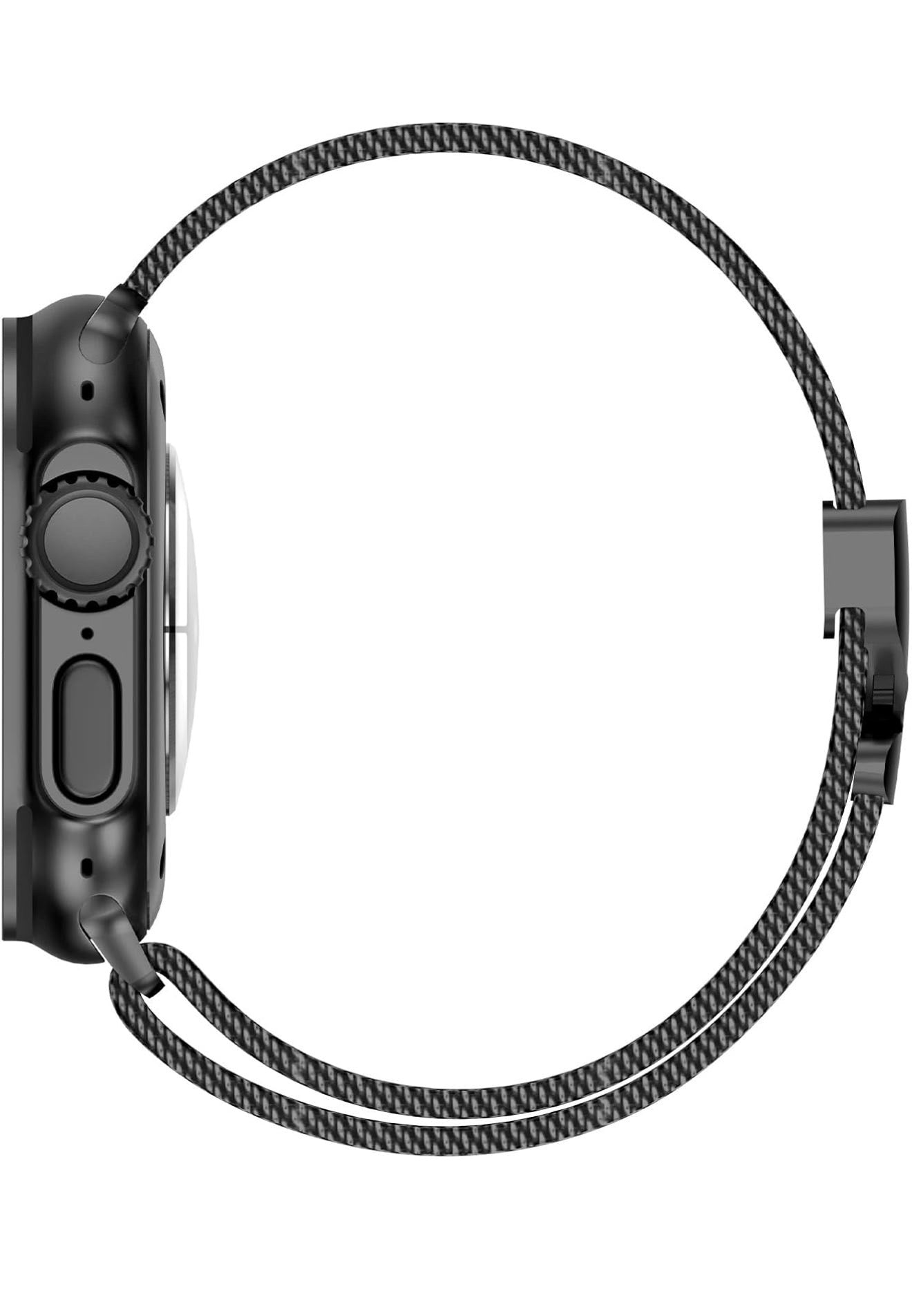 Apple Milanese Titan Milano Armband + Elastischer Titan Ring Unisex Set