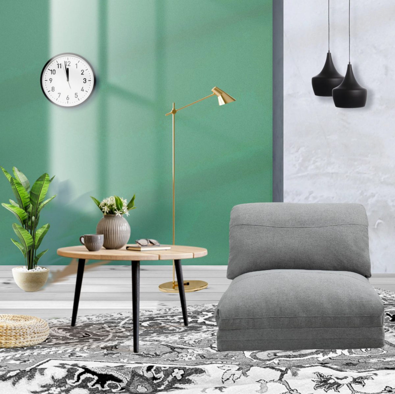 ALTIN™ Sofa & Bett ( Dunkelgrau & Grau )