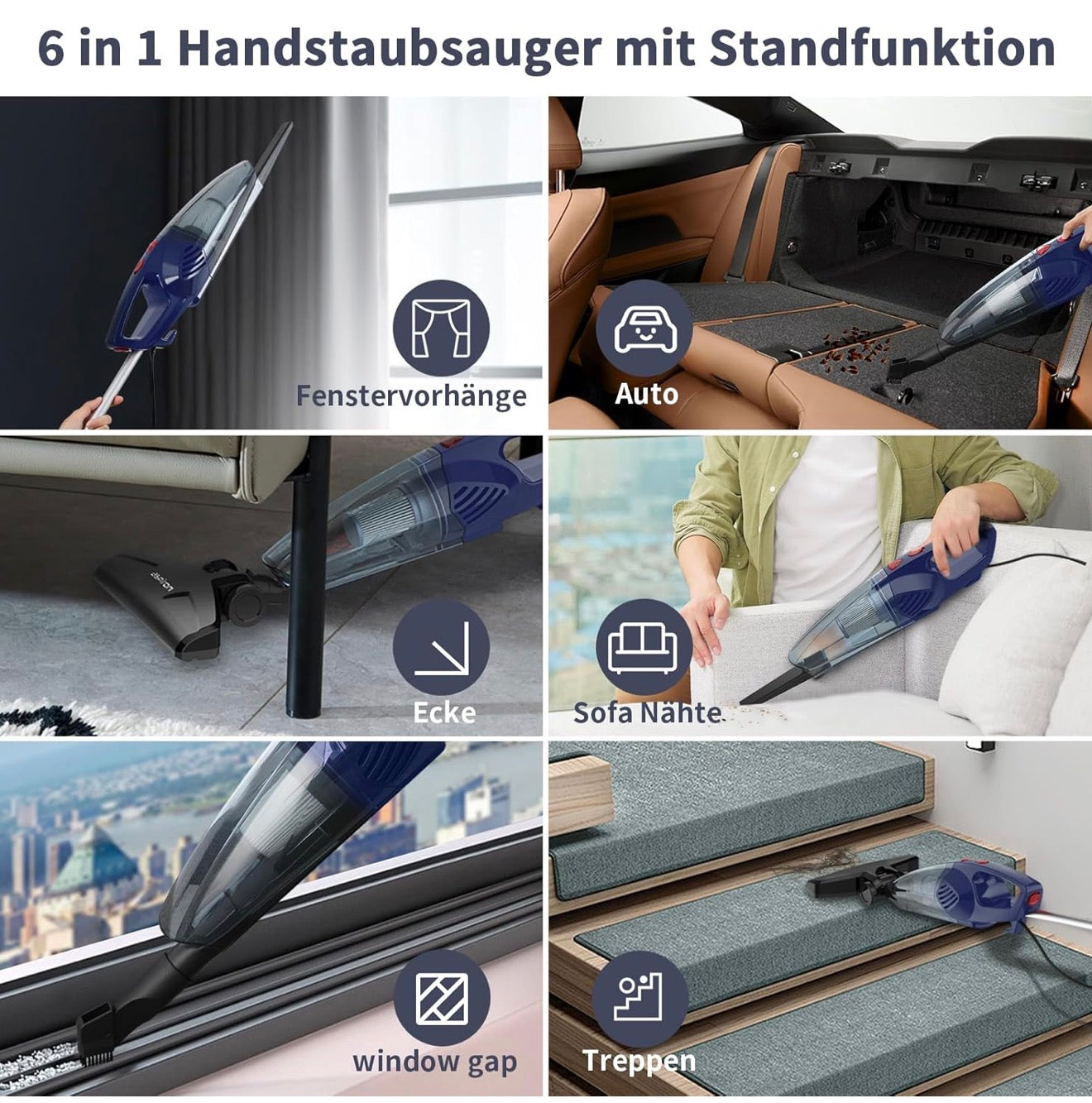 Aspiron 600W 20kPa 6in1 HEPA Kabel Stielstaubsauger