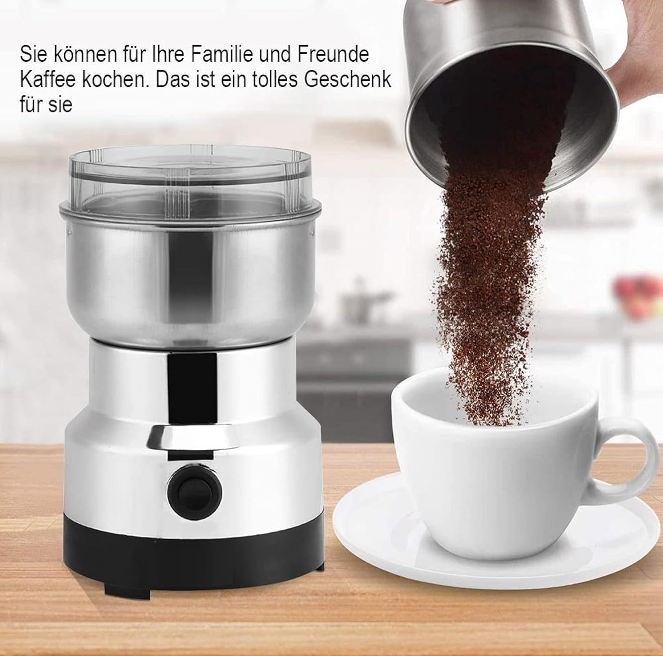 Moulin Original Elektrische Kaffeemühle & Gewürzmühle 200 W Edelstahl HM-8300