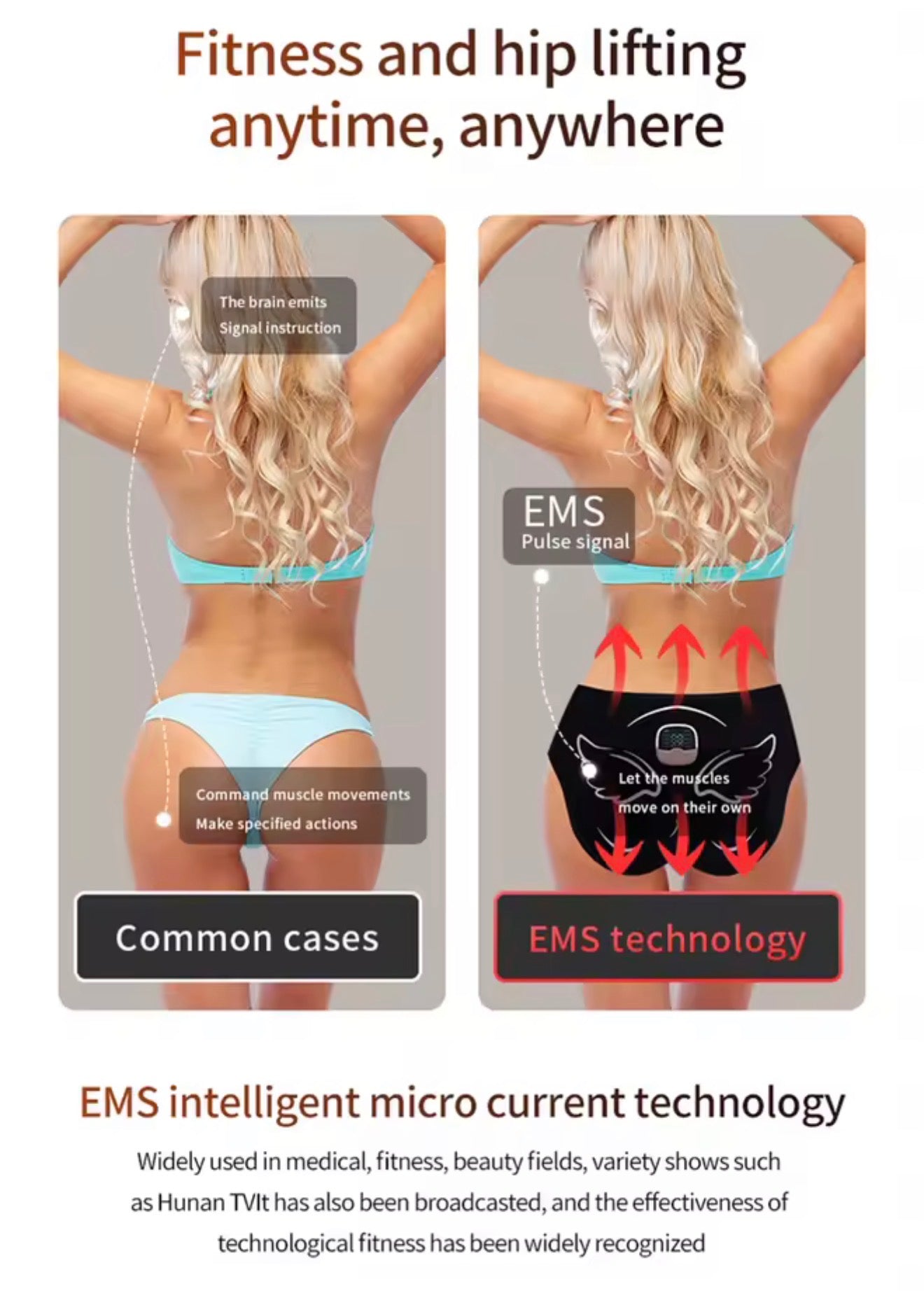 EMS 3in1 Muskelstimulations Set für Bauch Arme Beine mit LCD USB