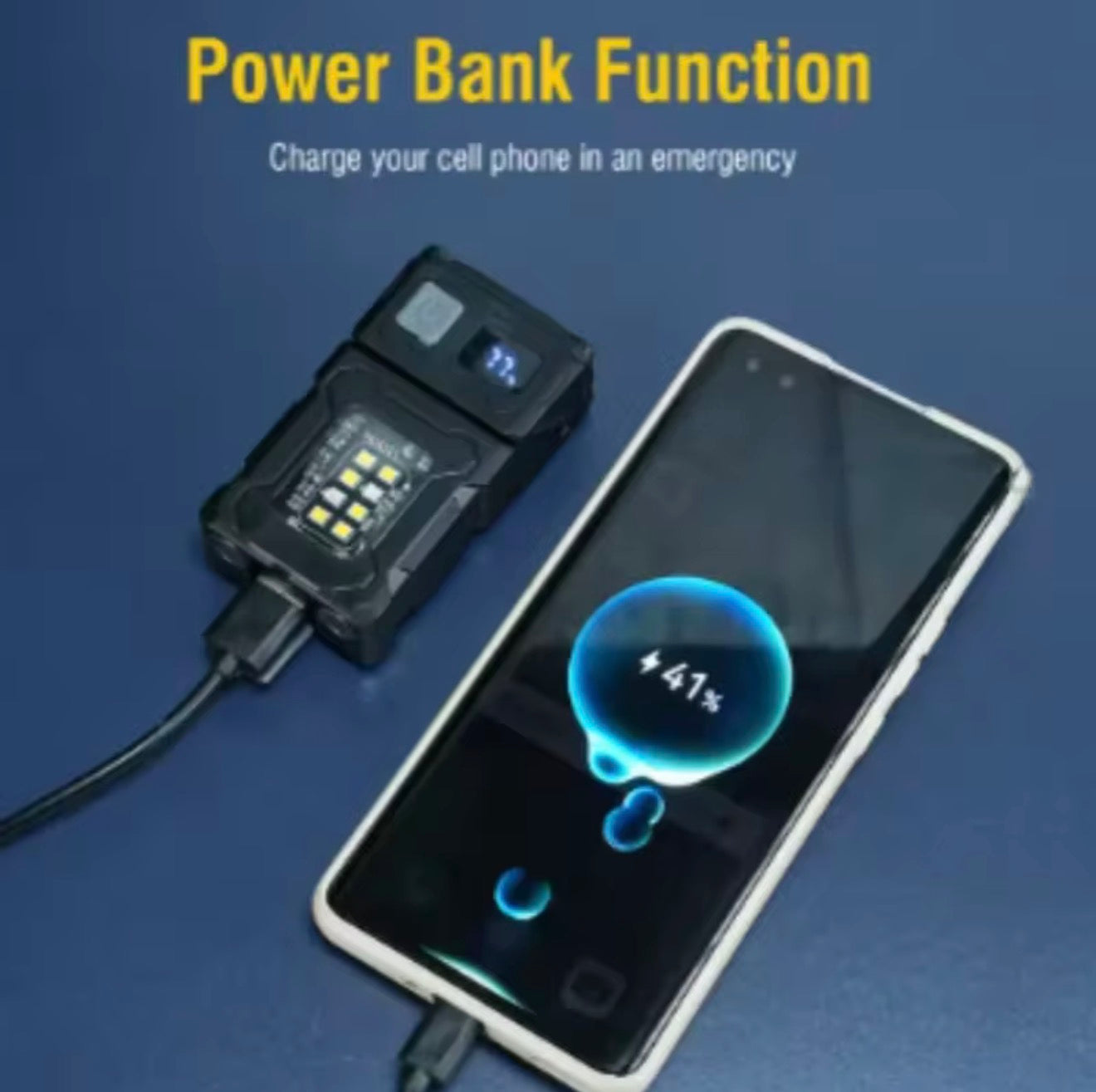 Multifunktionale taktische Arbeitslampe 7-in-1, 500 Lumen, Powerbank, IP45, Clip ✅