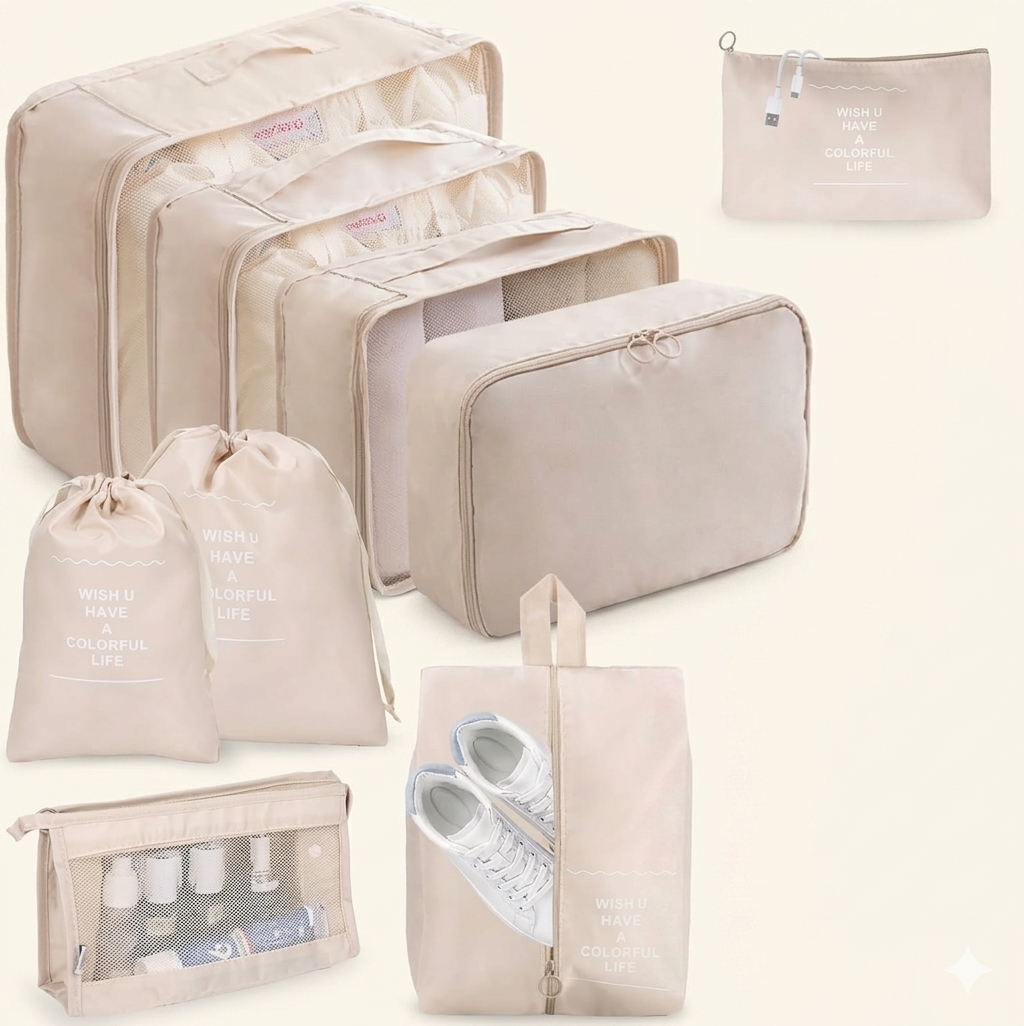 20tlg Koffer Organizer Set Packwürfel Reisetaschen Gepäckanhänger