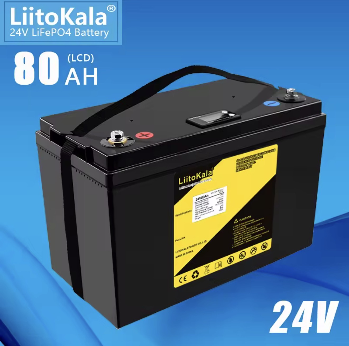 24V 80Ah LiFePO4 Batterie 1920Wh Solar Wohnmobil Boot Akku