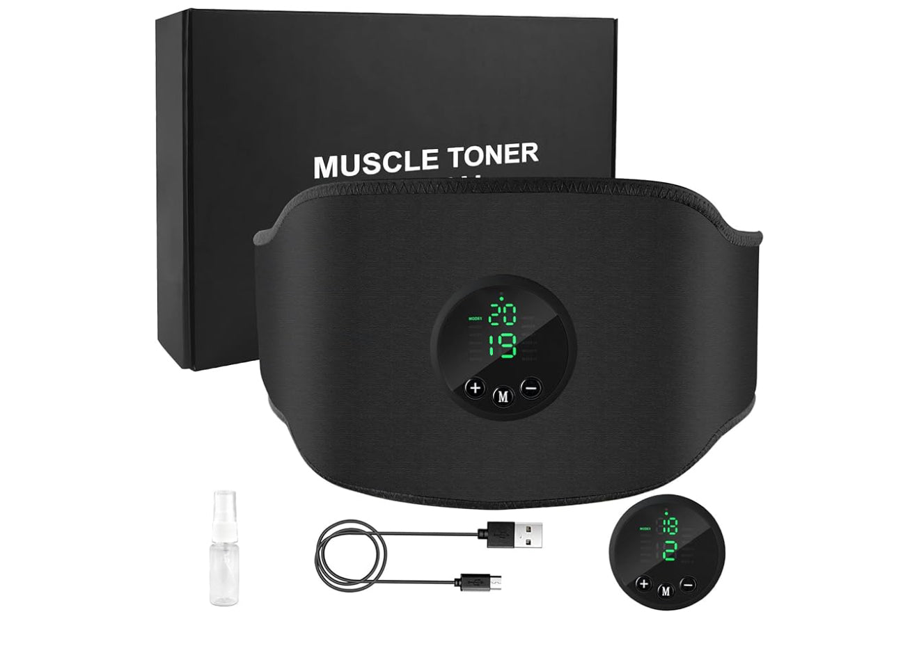 EMS Bauchmuskeltrainer Elektrisch Power ABS Stimulator USB 12 Modi 19 Intensität
