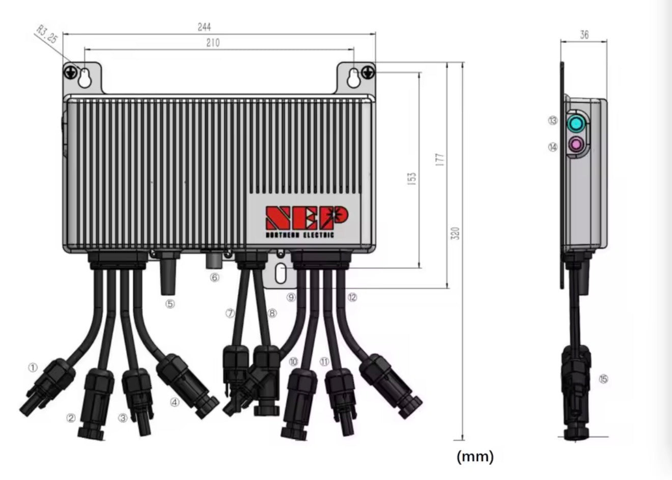 NEP BDS-1000 WLAN Hybrid Mikroinverter MPPT 1000W 1-Phasig
