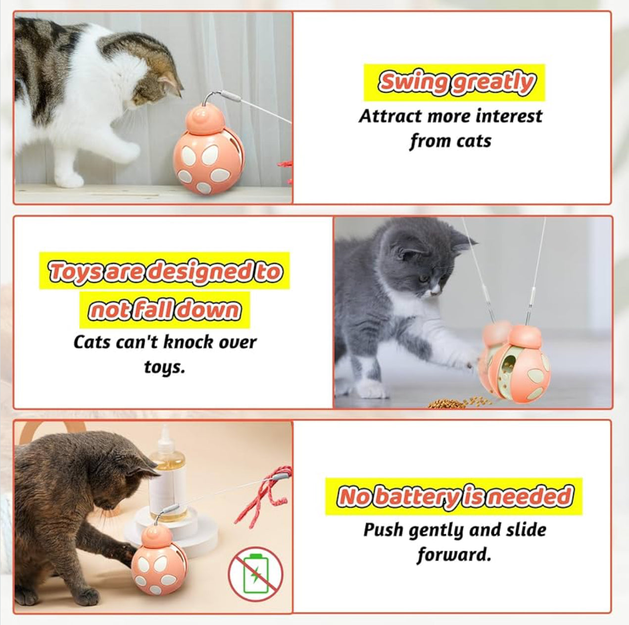 Interaktives Katzenspielzeug Tumbler Futterspender Snackball & Federstab Healife