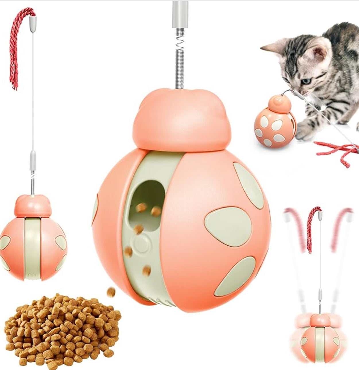 Interaktives Katzenspielzeug Tumbler Futterspender Snackball & Federstab Healife