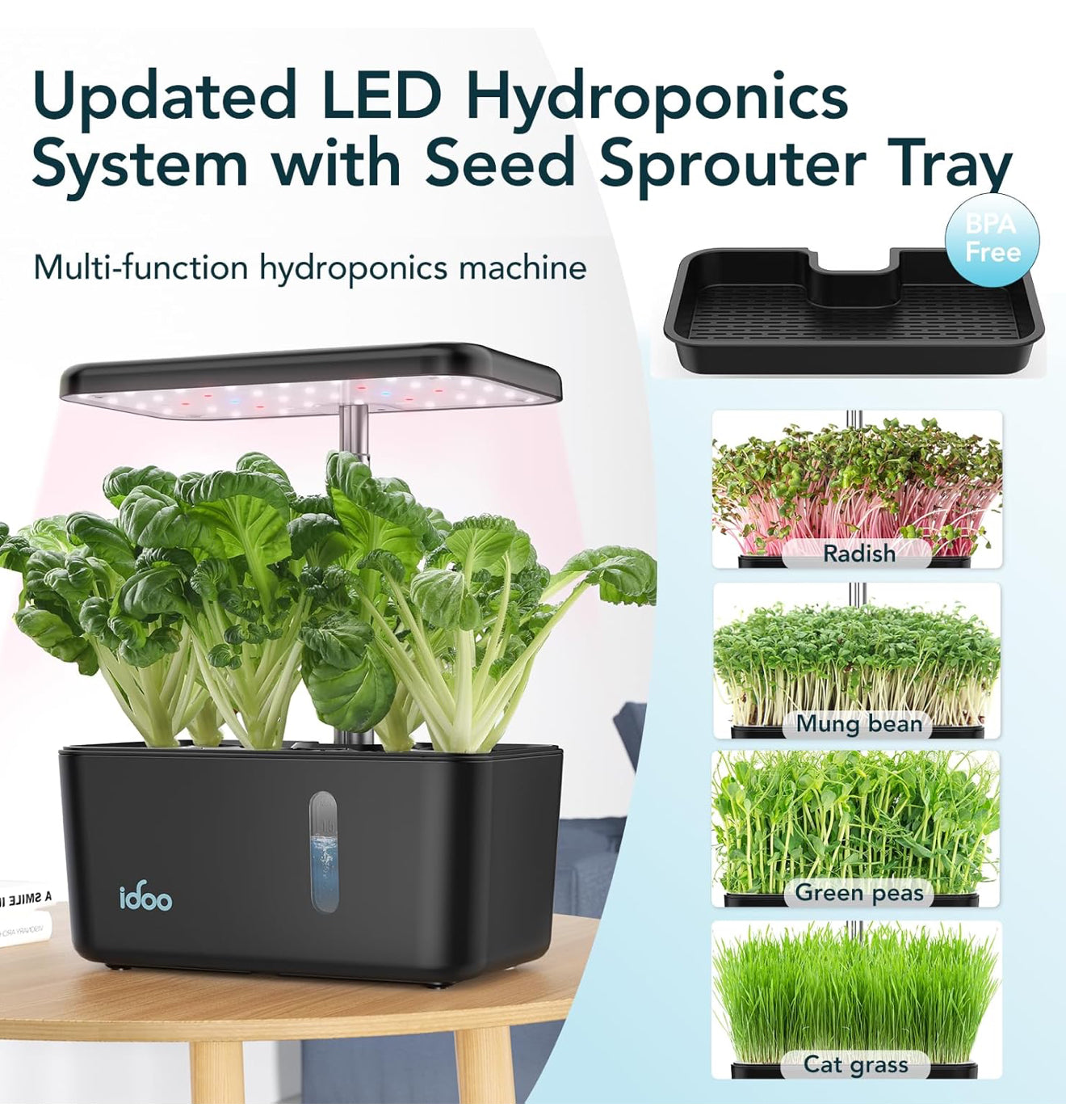 🌱 LED Hydroponik-System für Innenräume | Bodenloser Pflanzenanbau | Kompakt & Modern | Versand kostenlos