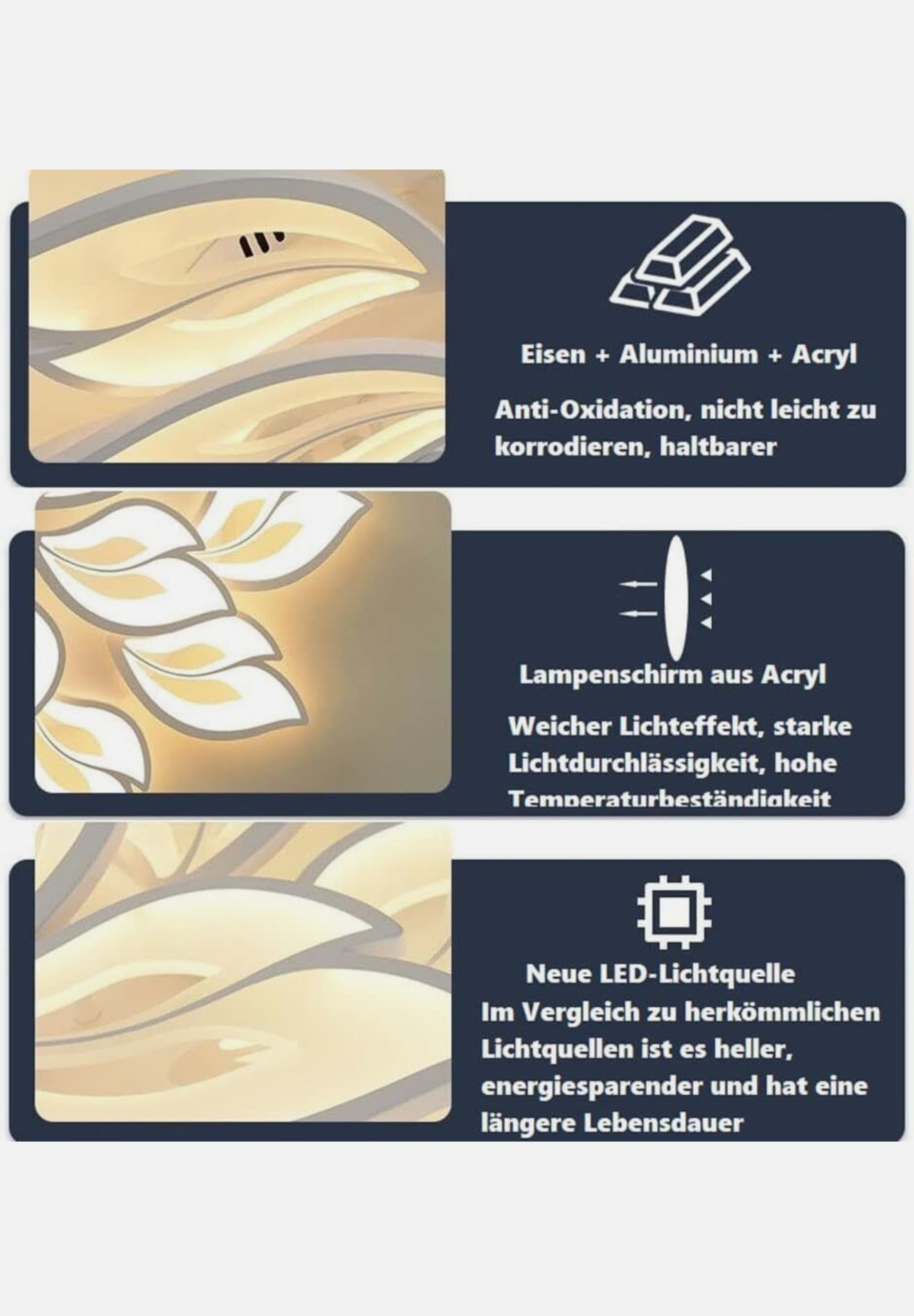 ALTIN™ LED Deckenleuchte Dimmbar 40W–80W – Mit Fernbedienung & Farbsteuerung | Für Wohnzimmer, Schlafzimmer, Kinderzimmer & mehr