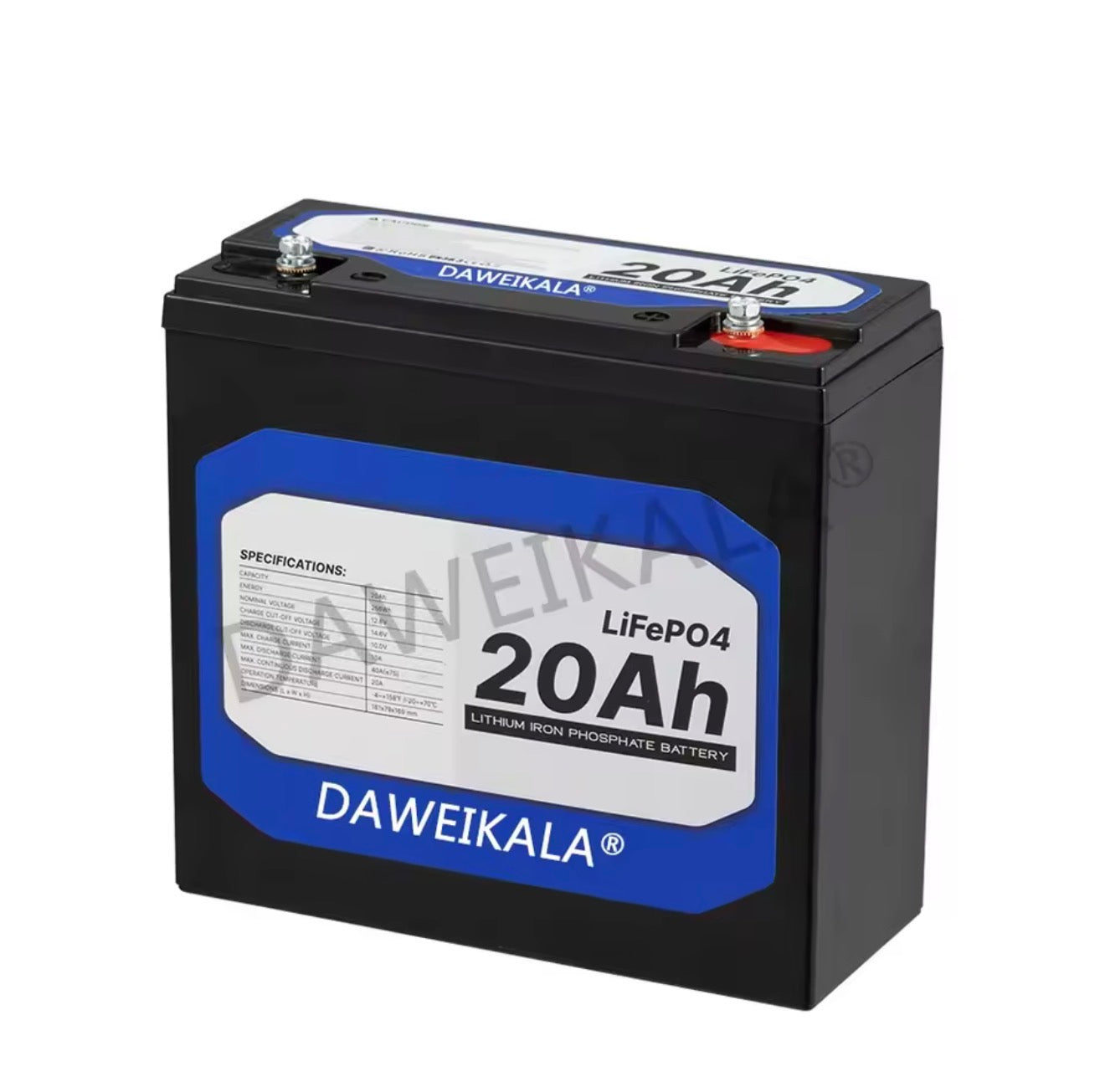 12V 20Ah LiFePO4 Akku 256Wh Leicht Stark Lange Lebensdauer