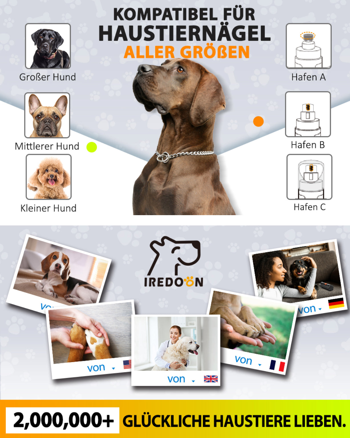 Ultra-Leiser Profi Krallenschleifer für Hunde & Katzen – MC-05, 3 Geschwindigkeiten, LED-Display, Wiederaufladbar