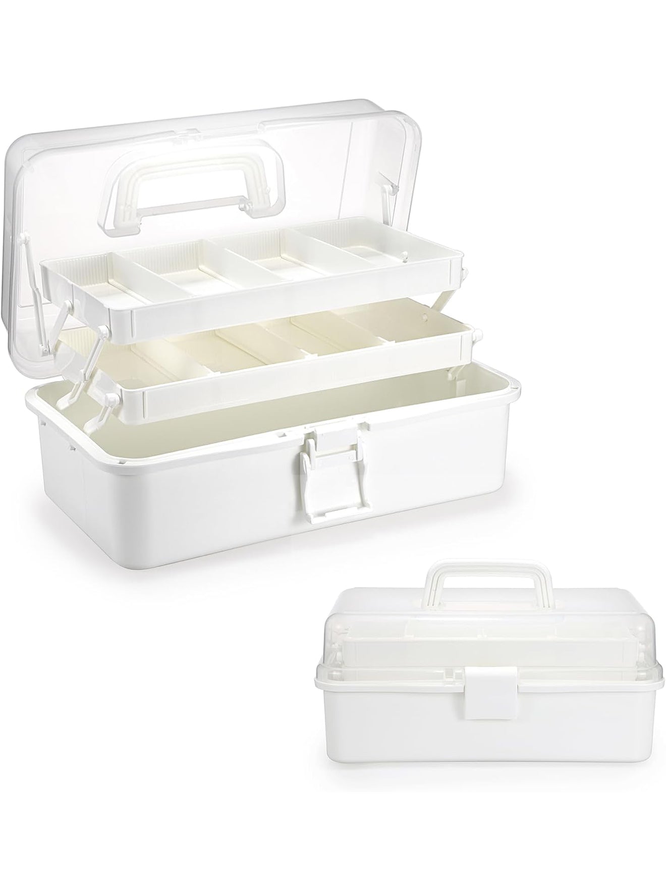 3-stufige multifunktionale Aufbewahrungsbox – Kosmetik 💄, Nähbedarf ✂️, Stifte ✏️ Weiß