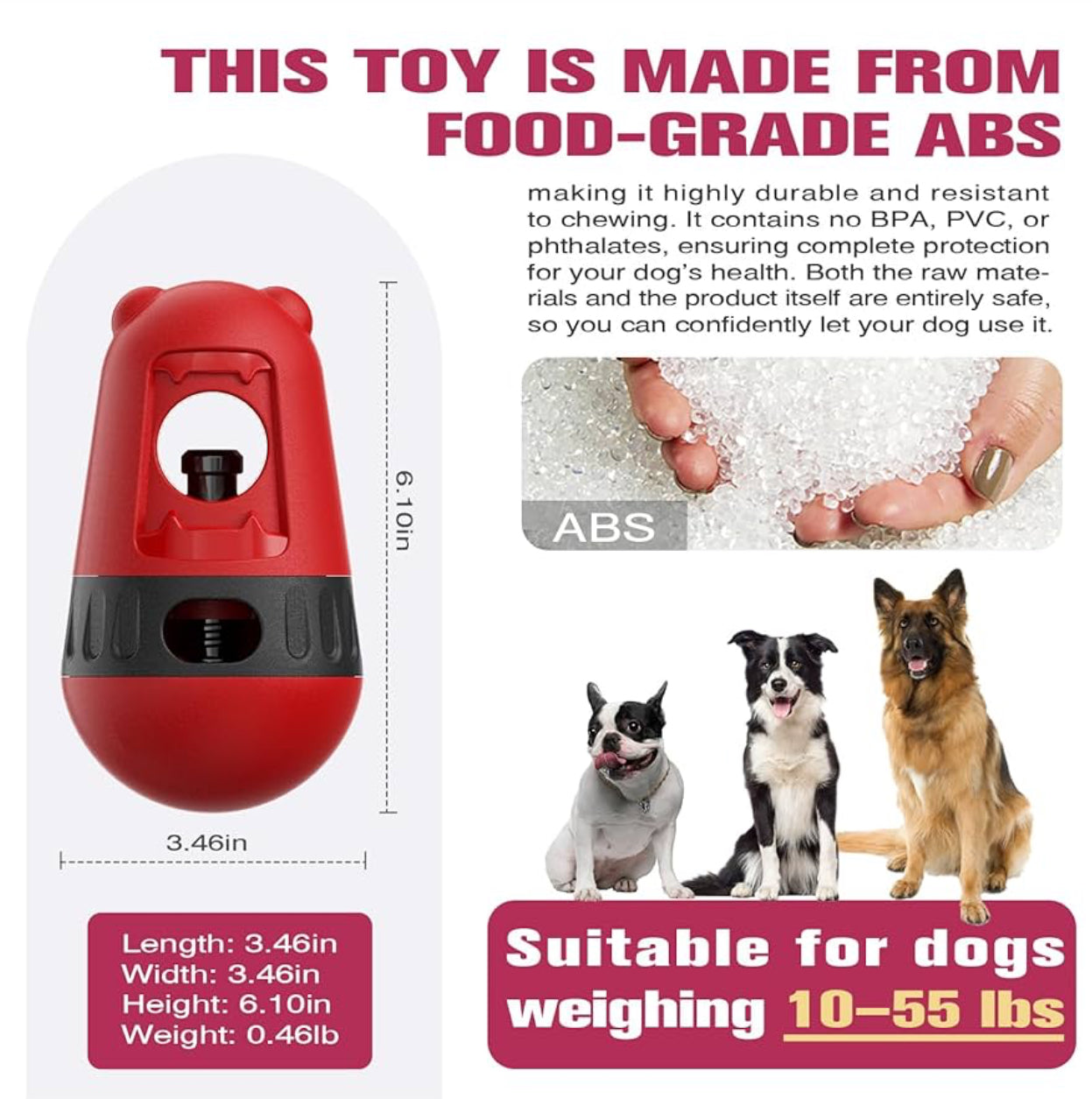 2x Snackball Hund Futterball Leckerli Spender & Kaustab-Halter - Farbe Wählbar