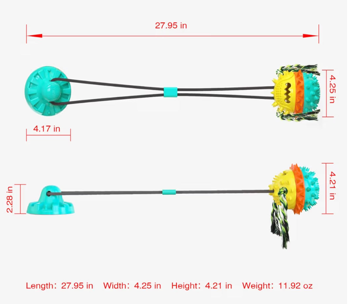Interaktives Hundespielzeug mit Saugnapf & Quietschfunktion – Zahnpflege & IQ-Ball
