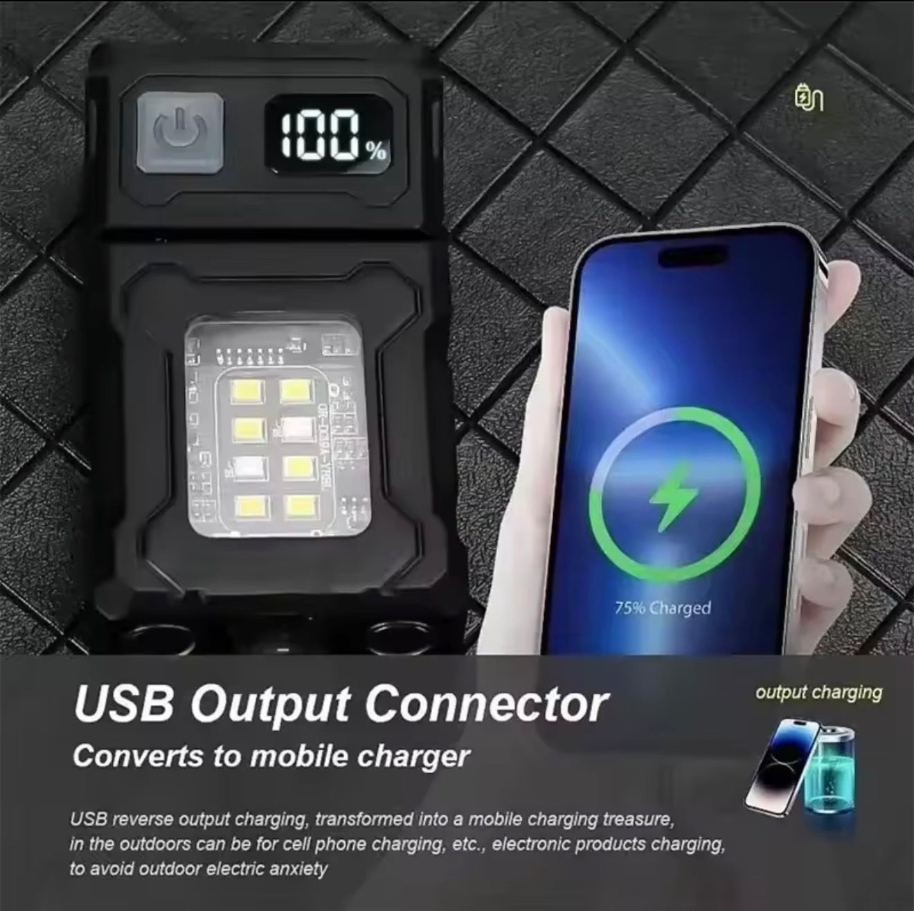 Multifunktionale taktische Arbeitslampe 7-in-1, 500 Lumen, Powerbank, IP45, Clip ✅