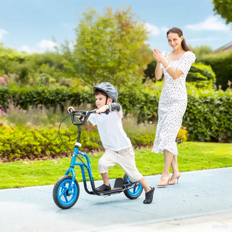 Kinderroller höhenverstellbar 5–12J, 12” Räder, Handbremse, Ständer